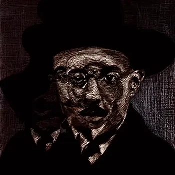 Ilustrace a grafická úprava Knihy neklidu od Fernanda Pessoy. Motiv z knižní obálky: portrét Fernanda Pessoy.