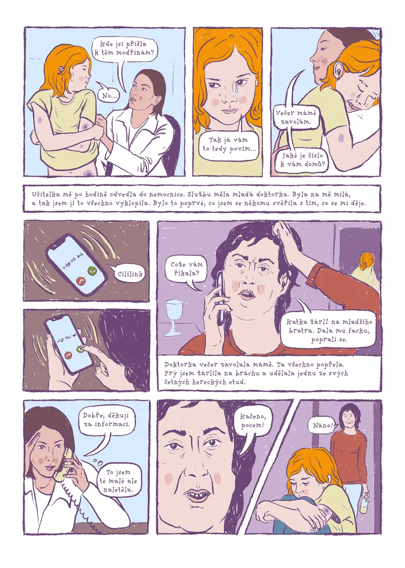 Ukázka z komiksu pro nadační fond Krok domů.
